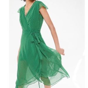 Urban Outfitters green printed wrap dress